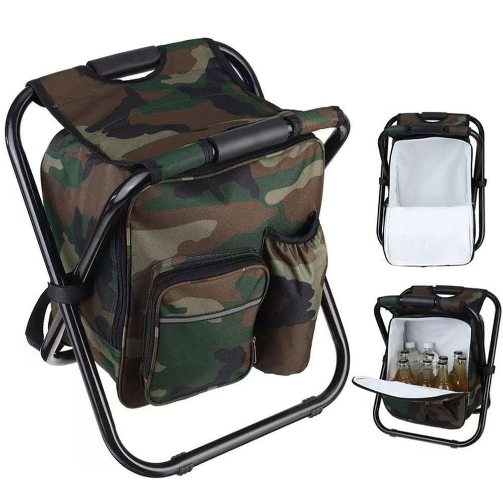 Cadeira Mochila Banqueta Bolsa Semi Termica Banco Camping Pesca Pescaria Praia Ar Livre