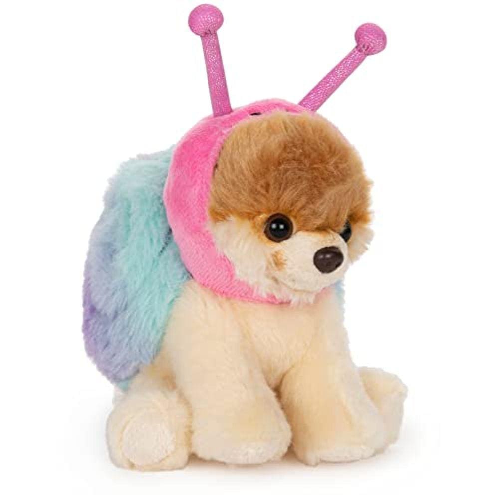 GUND O cão mais bonito do mundo Boo Itty Bitty Boo Snail #60 Stuffed Animal Plush, Rosa e Azul, 5 "