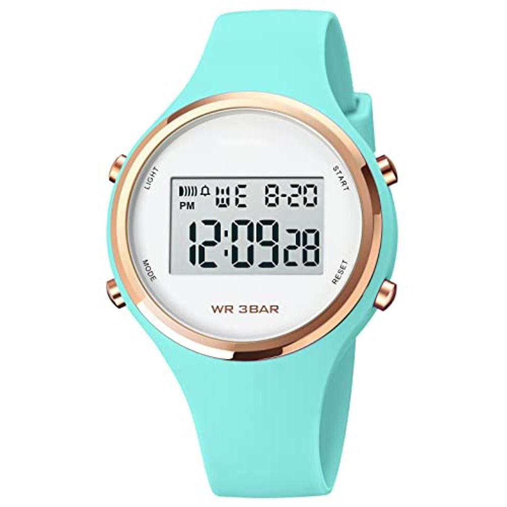 Gosasa Outdoor Sport Watches Alarm Clock 5Bar Waterproof LED Digital Watch (Azul)