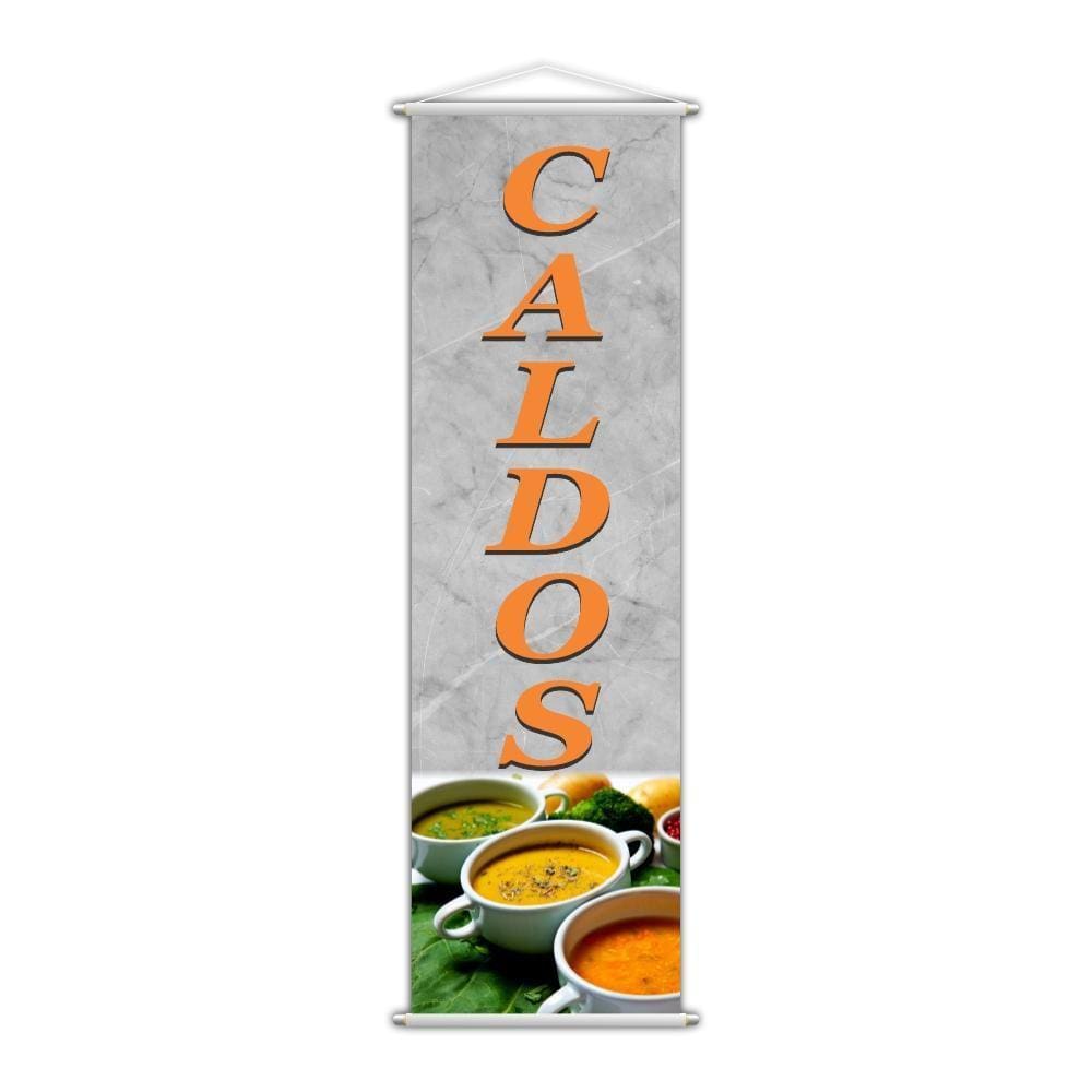Banner Caldos Sopas Comida Restaurante 100X30Cm