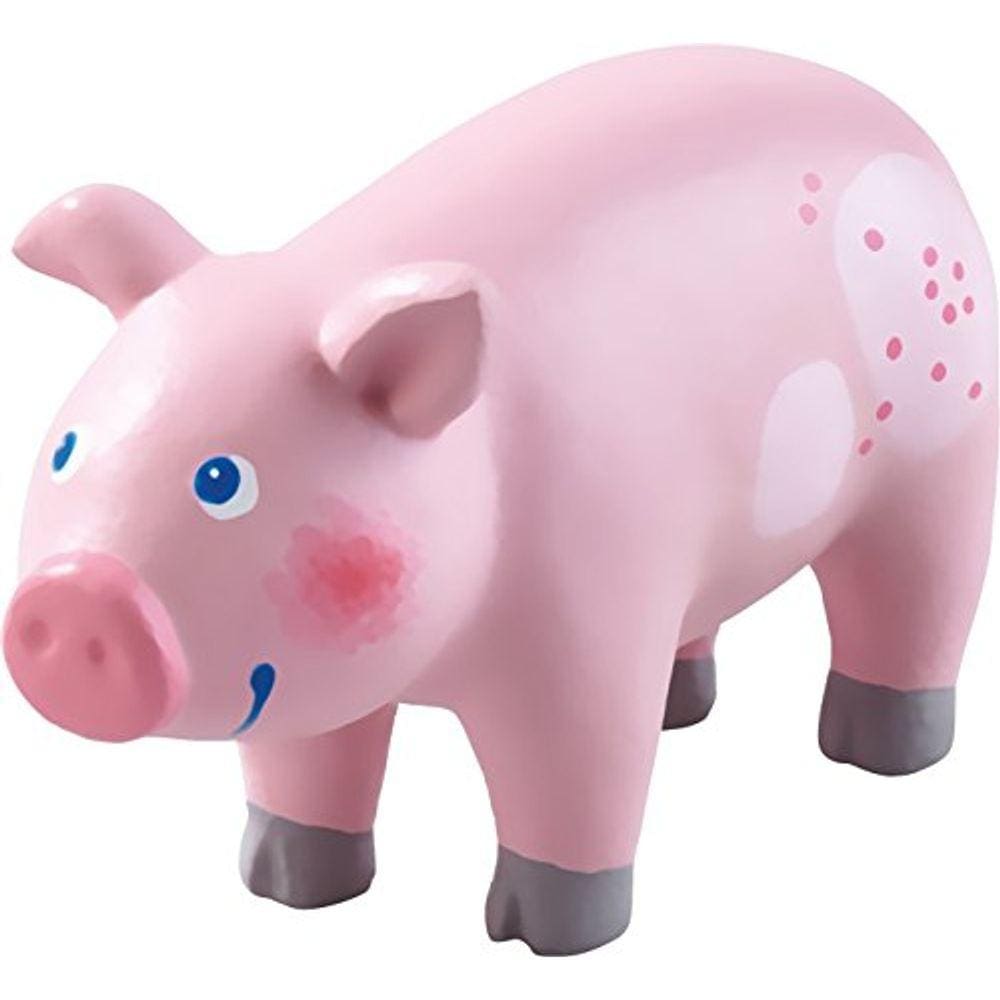HABA Little Friends Pig - 4" Chunky Plastic Farm Animal Figure