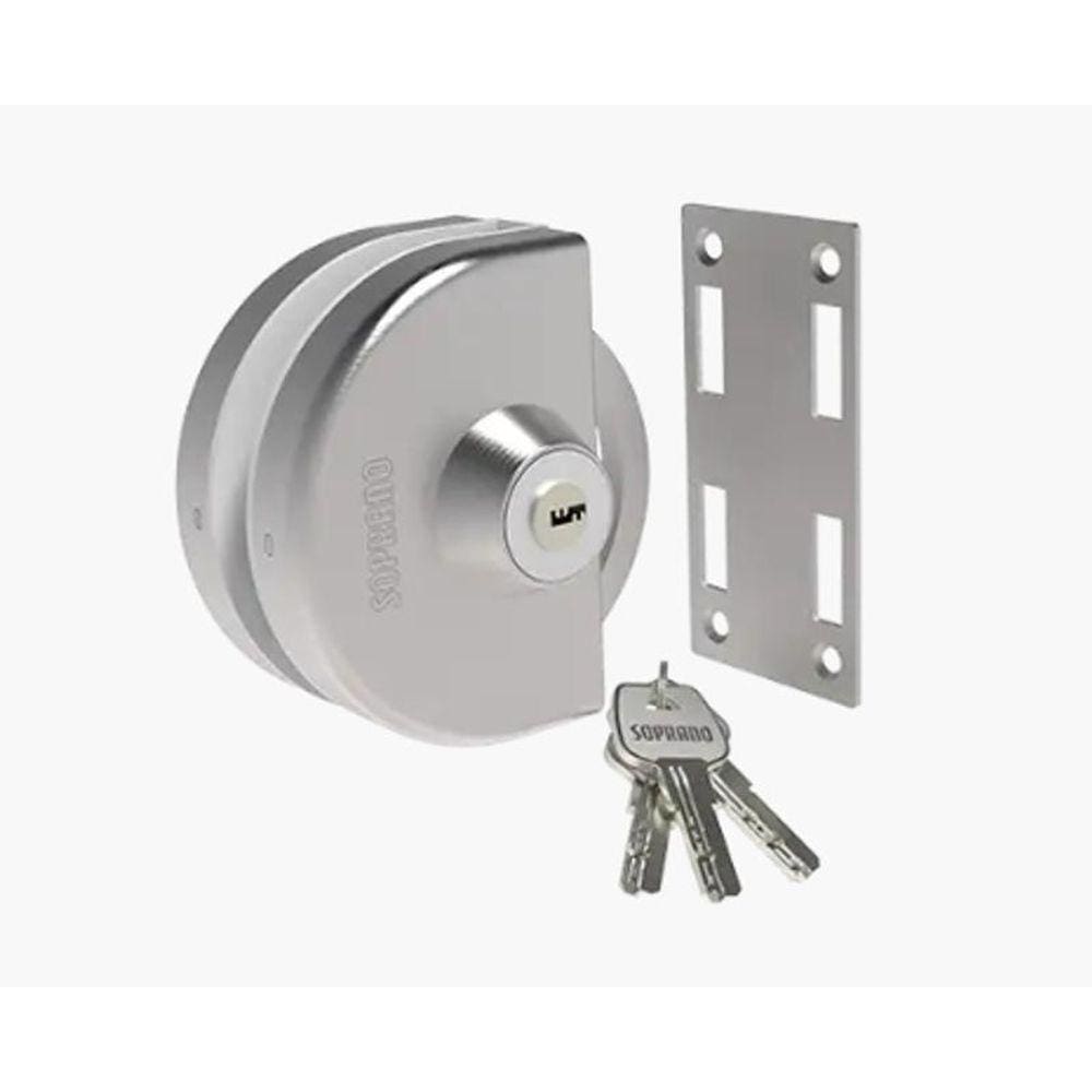 Fechadura Inox Para Vidro/Alvenaria De Pressão Correr Va 159