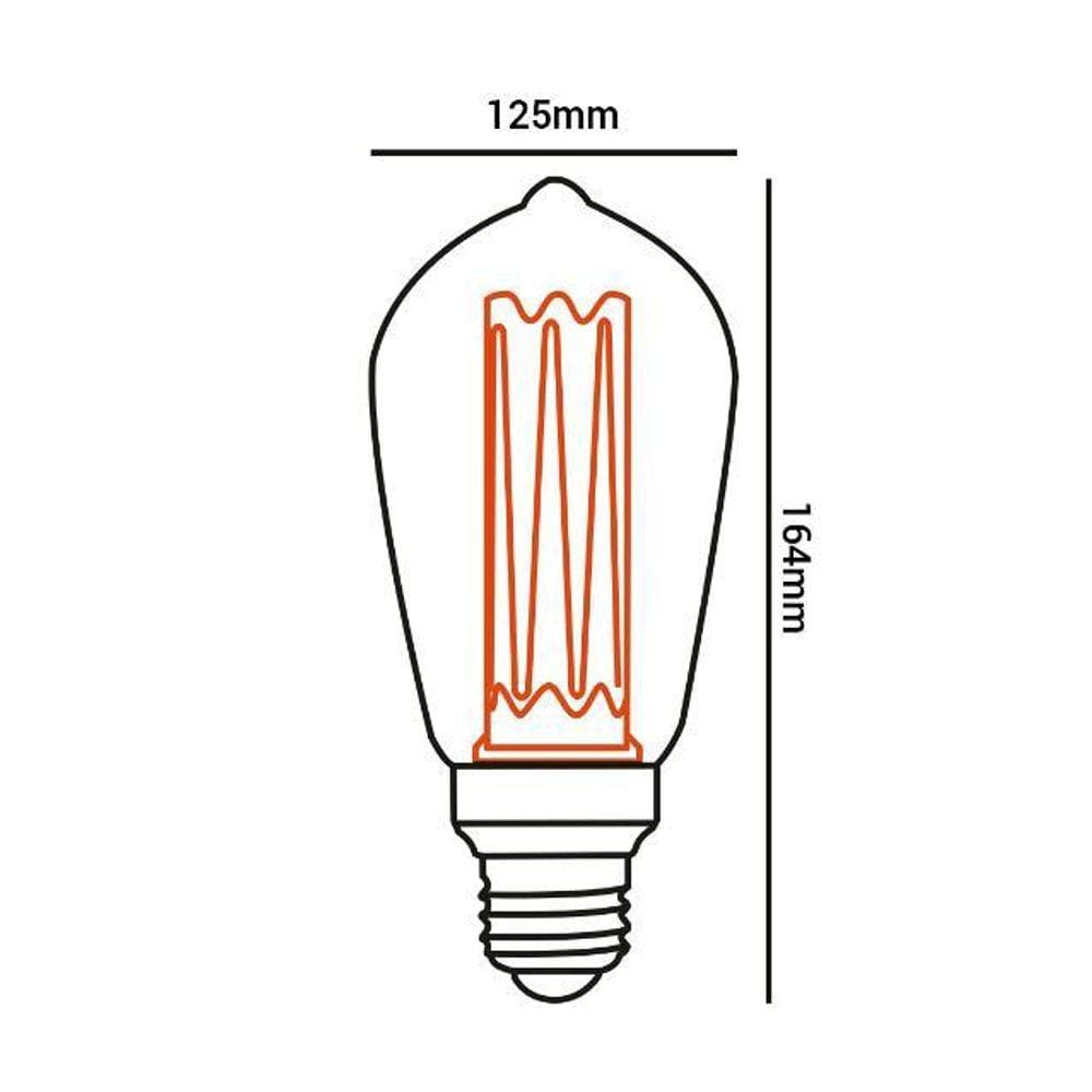 Lampada Led Filamento Acrilico Vintage Retro Fume St64 E27