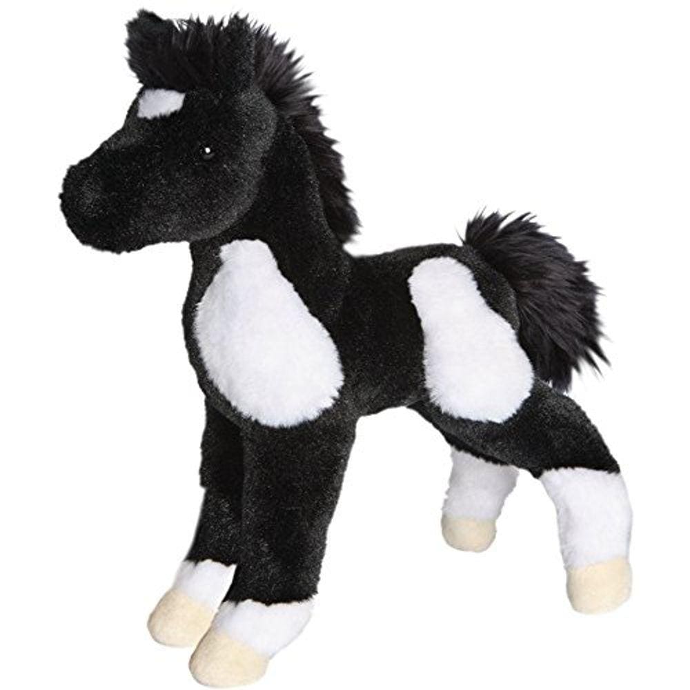 Douglas Runner Preto e Branco Cavalo Potro Pelúcia Animal de Pelúcia