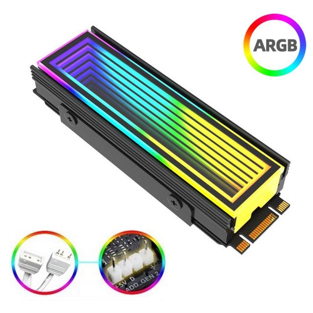 Dissipador de Calor SSd M2 Nvme Led Infinito Argb 5v 3pin
