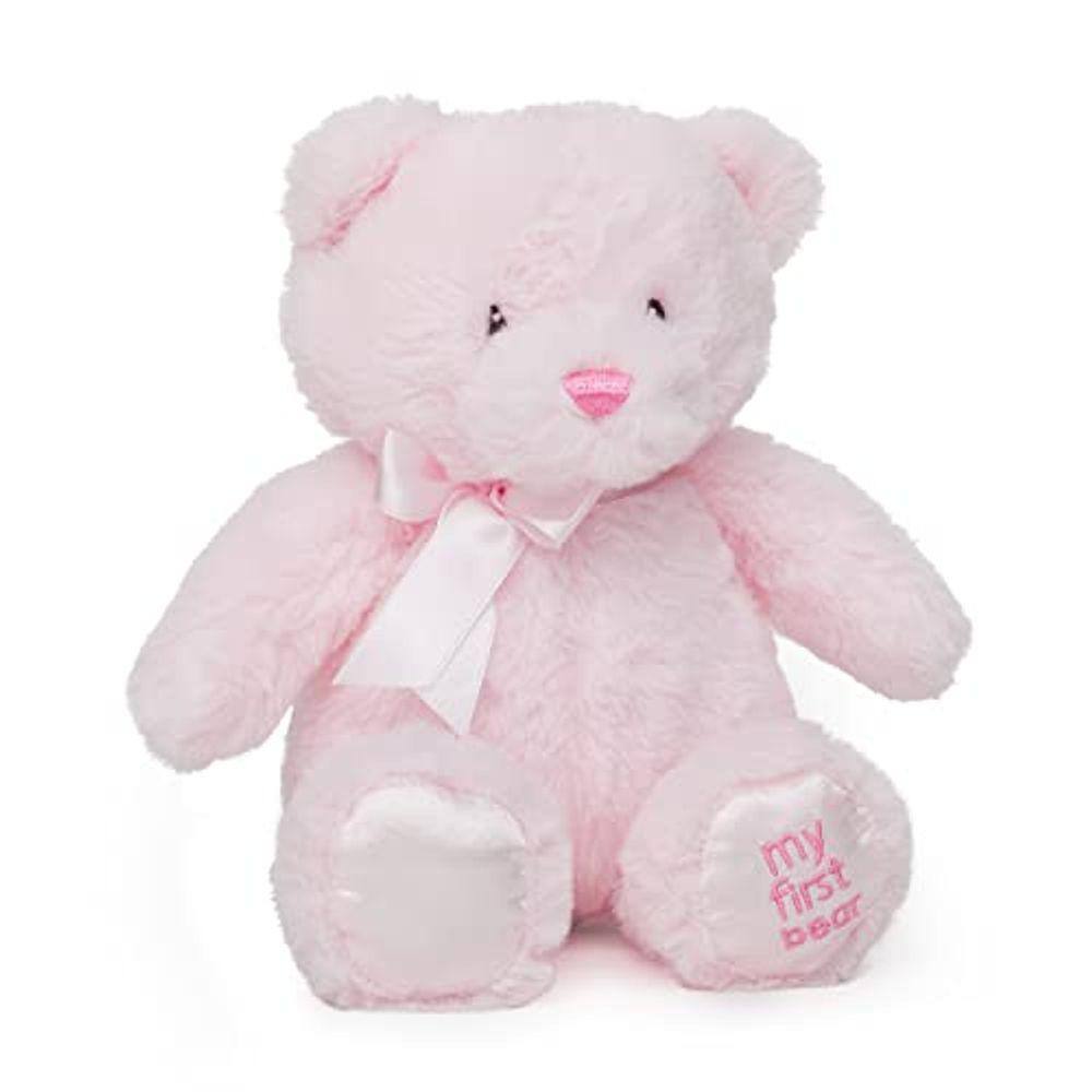 Jolitee Teddy Pink Bear Stuffed Animal - Urso de pelúcia rosa para o bebê para recém-nascido, 15 "