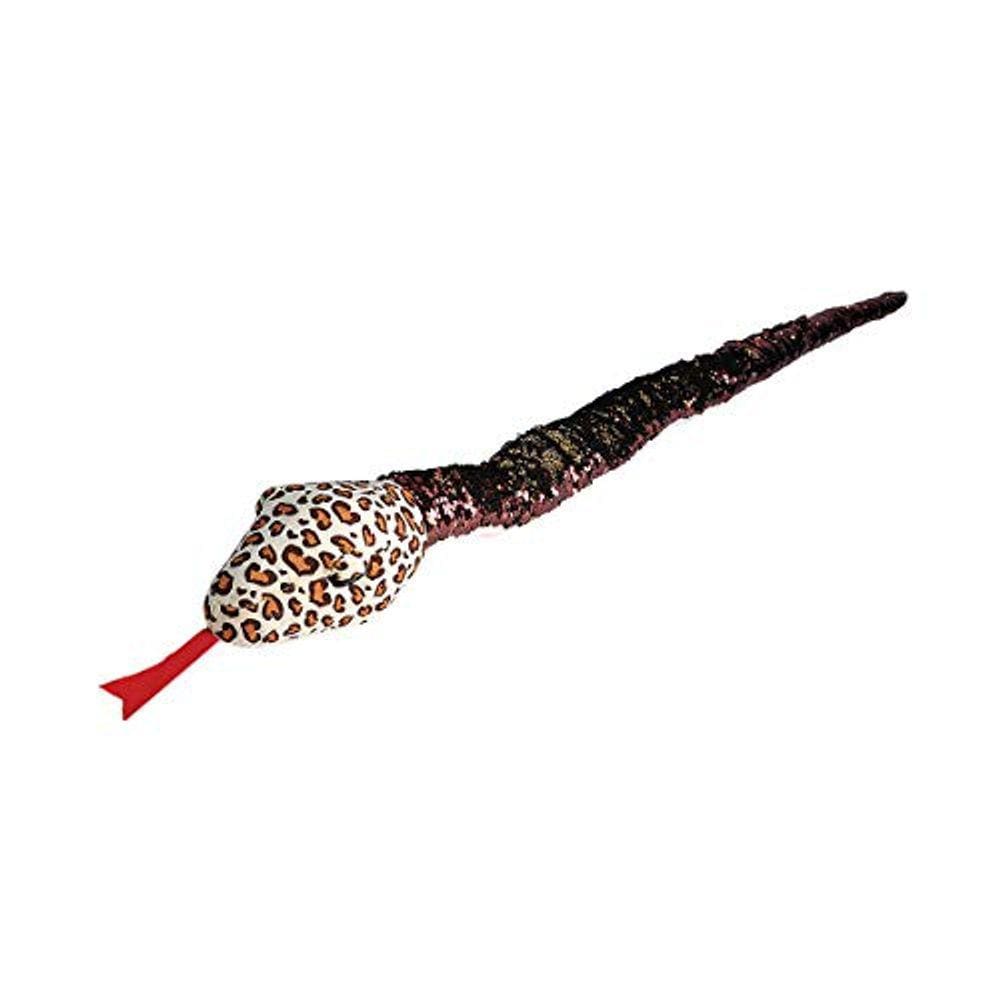 Pelúcia de cobra de lantejoulas Wild Republic, bicho de pelúcia, brinquedo de pelúcia, presentes infantis, 54 polegadas, LEOPARDO