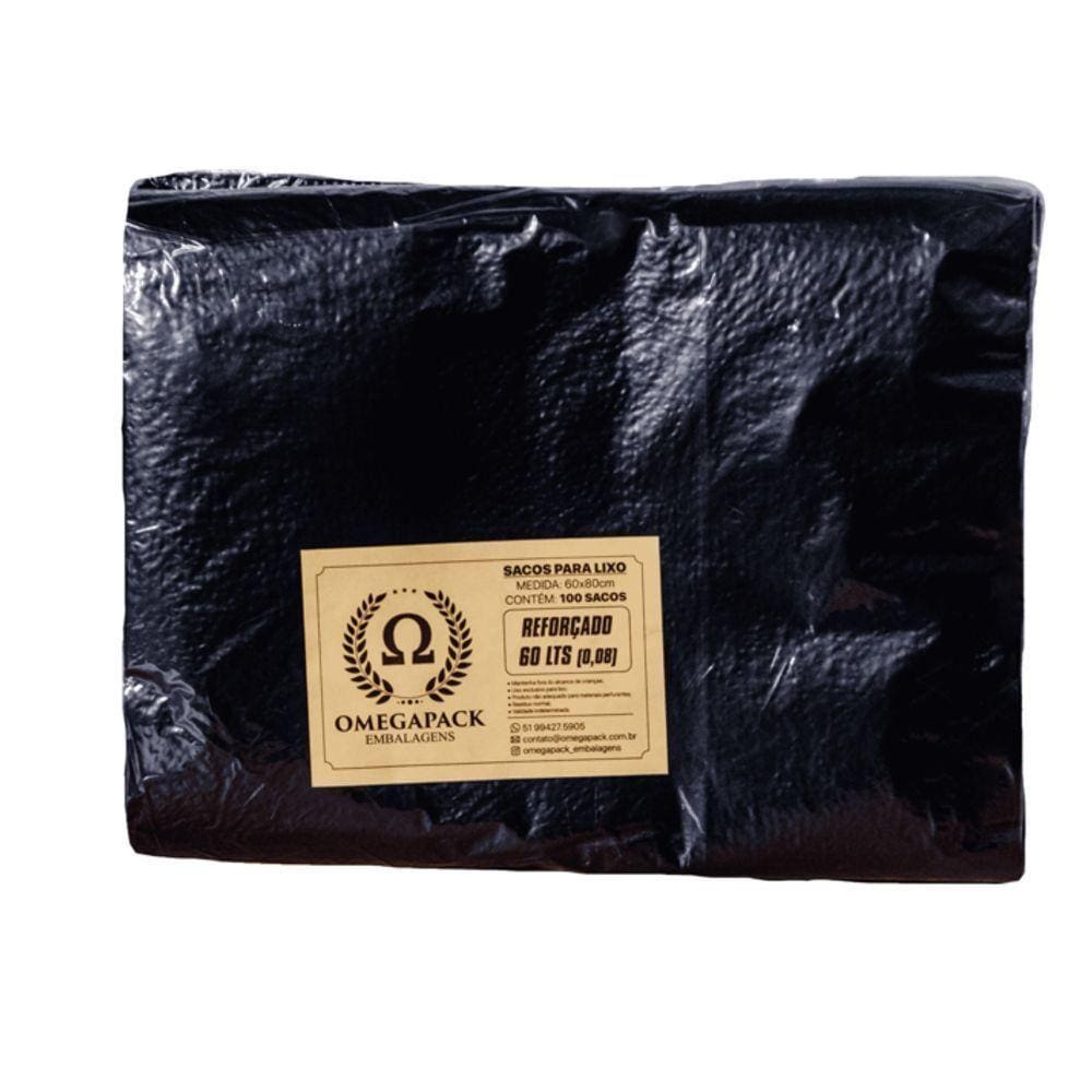 Saco De Lixo 60 Litros - 100 Unidades