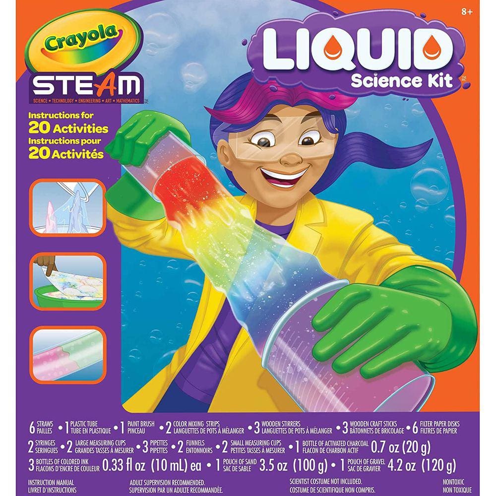 Kit de Ciência Líquida crayola para crianças, experimentos de água, brinquedo educacional, presente para crianças, 7, 8, 9,10