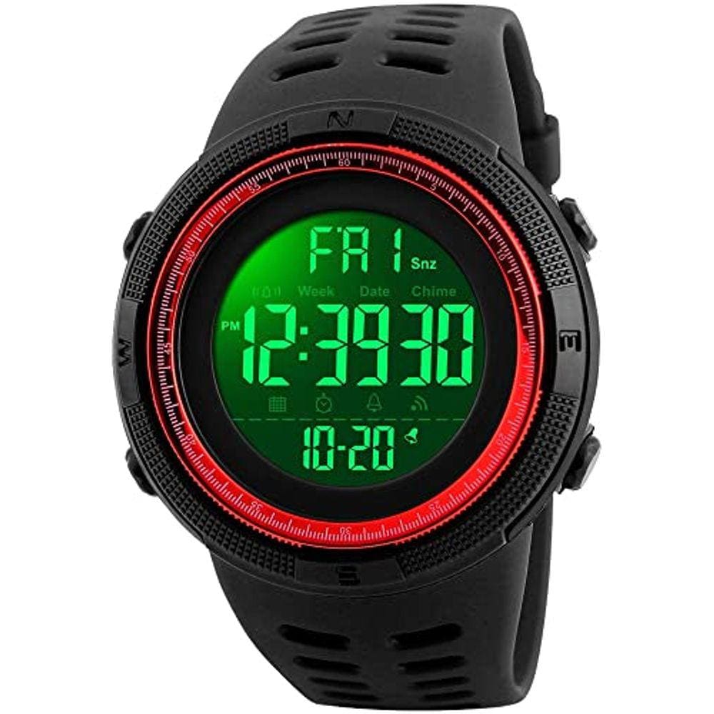 Gosasa Outdoor Sport Watches Alarm Clock 5Bar Waterproof LED Digital Watch (vermelho)