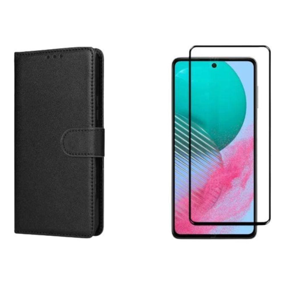 Capa Case Carteira Flip+Película Para Samsung Galaxy M54 Preto