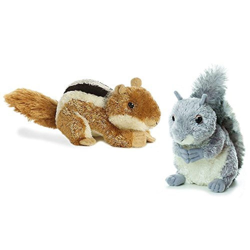 Aurora Chip O Chipmunk & Nutty O Gray Squirrel Plush Bundle