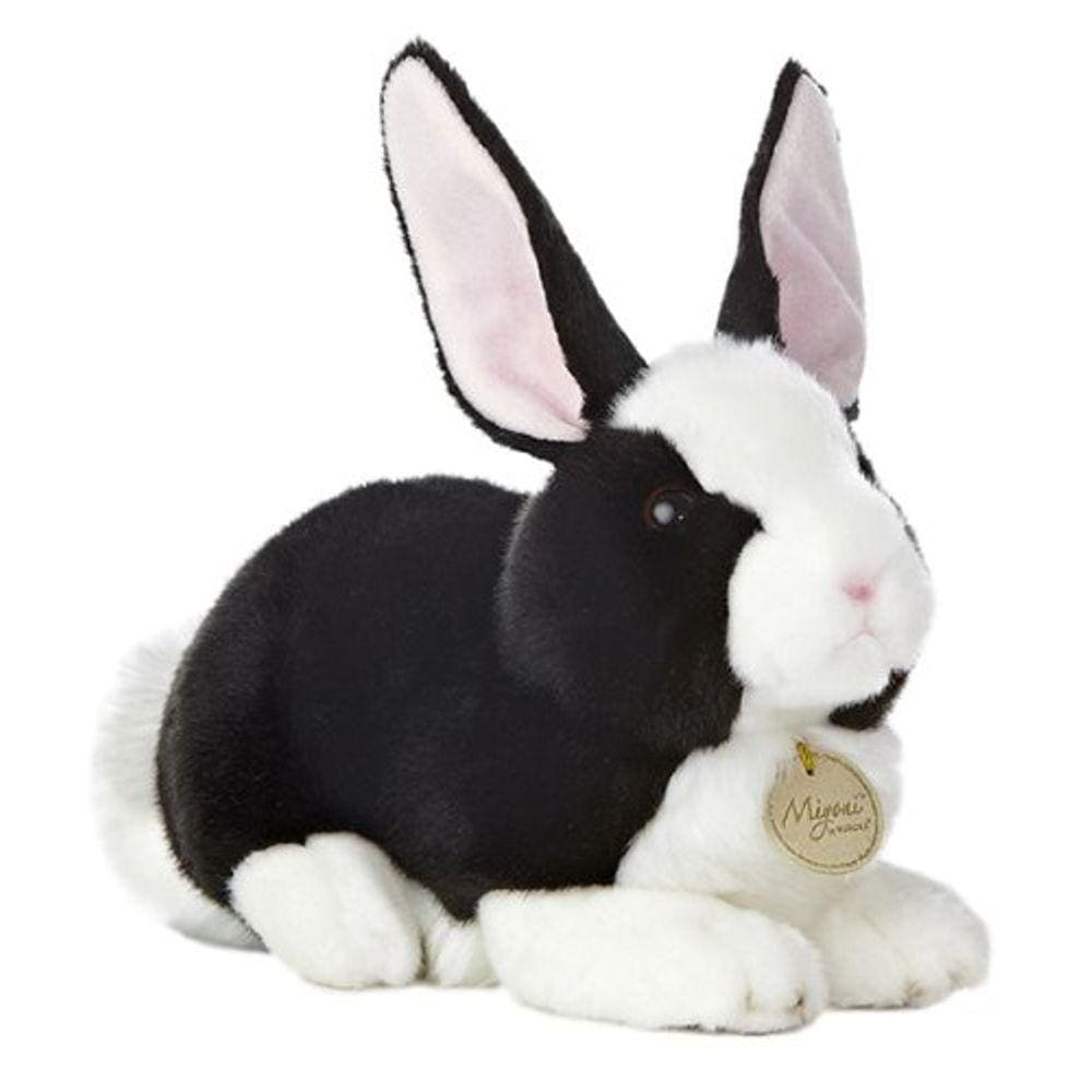 Aurora Mundo Miyoni Coelho Holandês Preto e Branco 10” Pelúcia