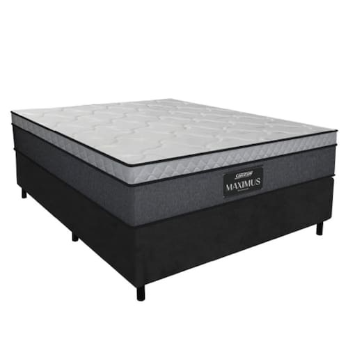 Cama Box Casal Colchão Molas Ensacadas Pillow Top Maximus 138x188x67cm Cinza / Preto Gazin - Suporta até 120Kg por Pessoa é boa?