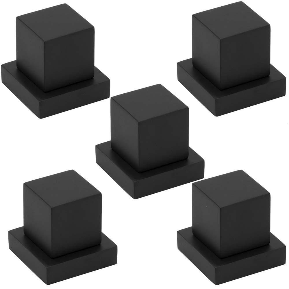 Kit 5 Acabamentos Registro Preto Quadrado Ou 100% Metal