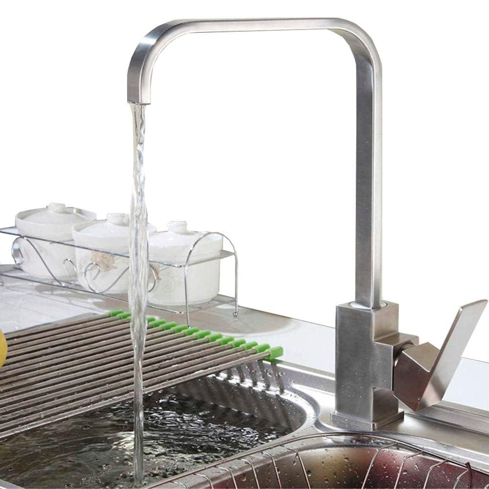 Torneira Para Cozinha Banheiro Churrasqueira Lavabo Gourmet Slim Giro de Corpo 360º Monocomando com Misturador Para Agua Quente e Fria + Mangueiras