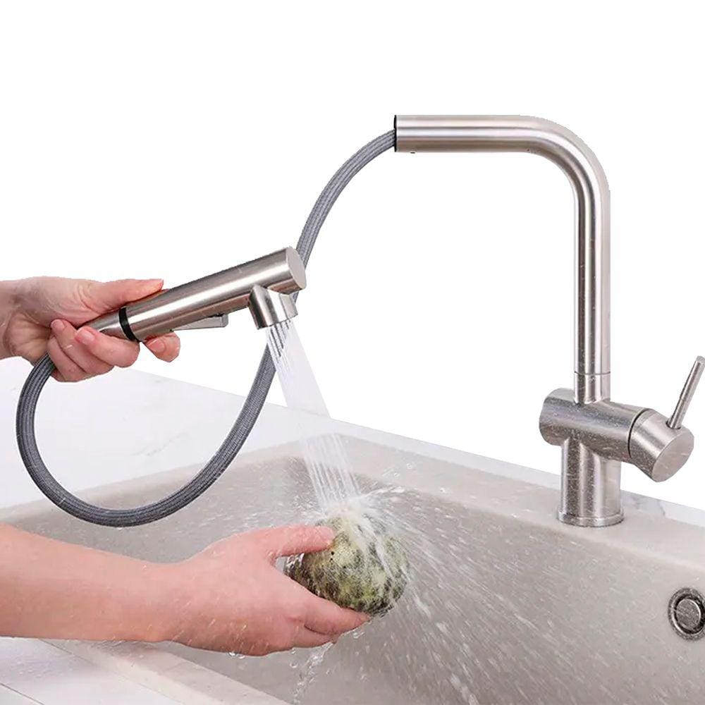 Torneira Gourmet para Cozinha Luxo Monocomando Misturador Bica Alta Extensível em 50cm Água Fria e Quente Modo Spray Ducha Jato