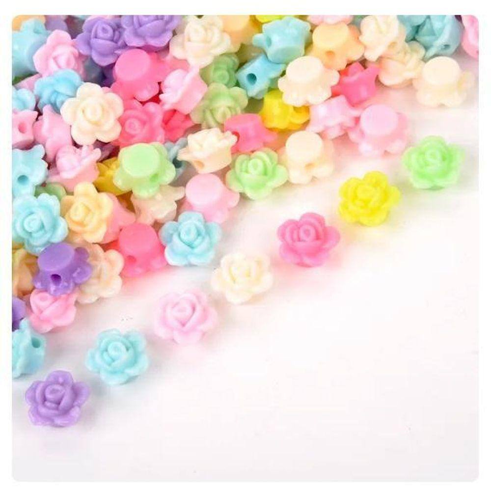 Miçanga Flor 12Mm Candy Colors Com Furo Passante 100 Peças
