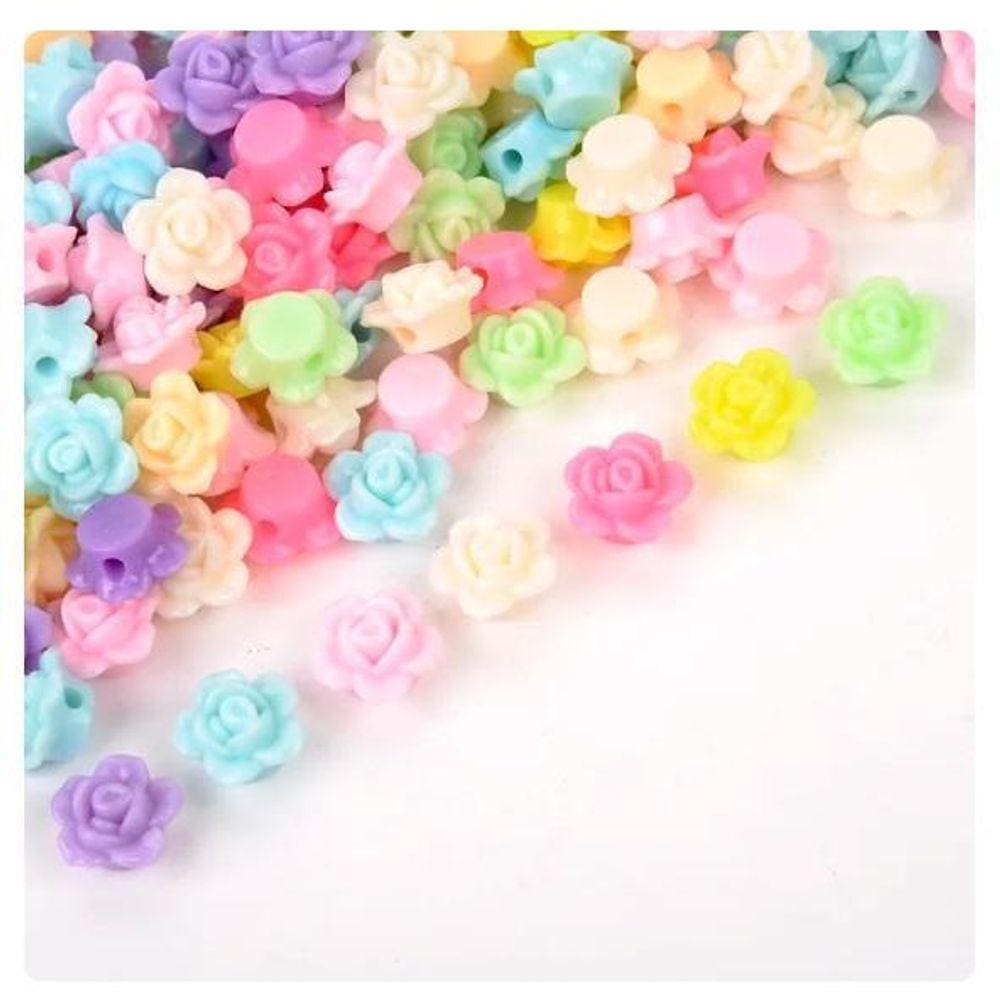 Miçanga Flor 12Mm Candy Colors Com Furo Passante 300 Peças