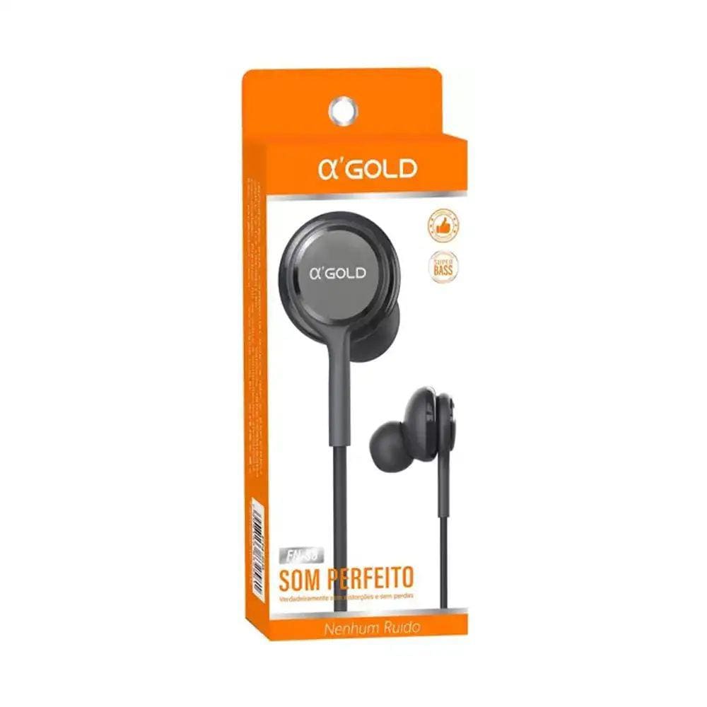 Fone de Ouvido Intra-auricular com Microfone e Fio em Tecido a`Gold