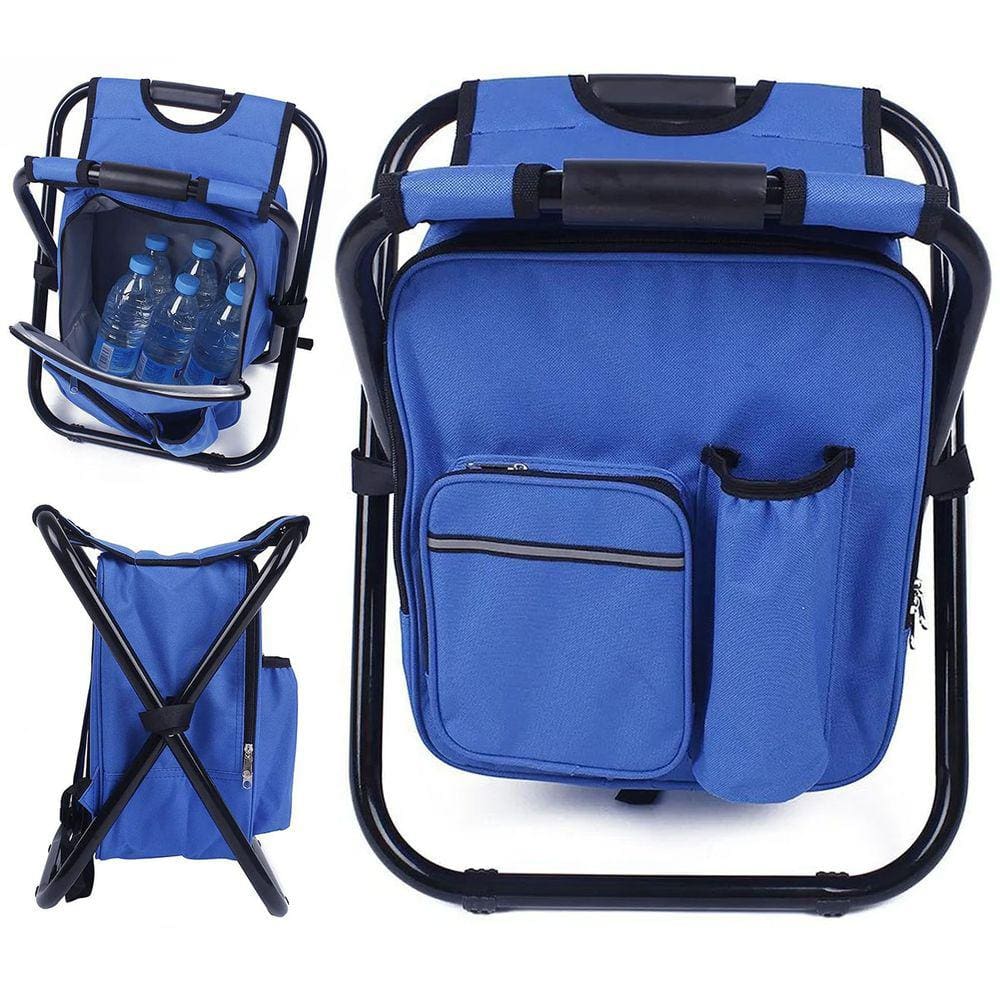 Cadeira Mochila Banqueta Bolsa Semi Termica Banco Dobravel Pesca Praia Acampamento Pescaria Camping