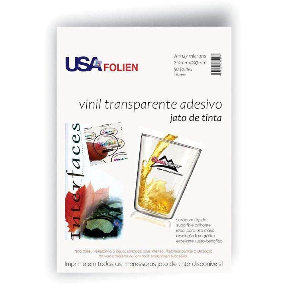 Papel Fotográfico Inkjet A4 Vinil Ades. Transparente Pc C/50
