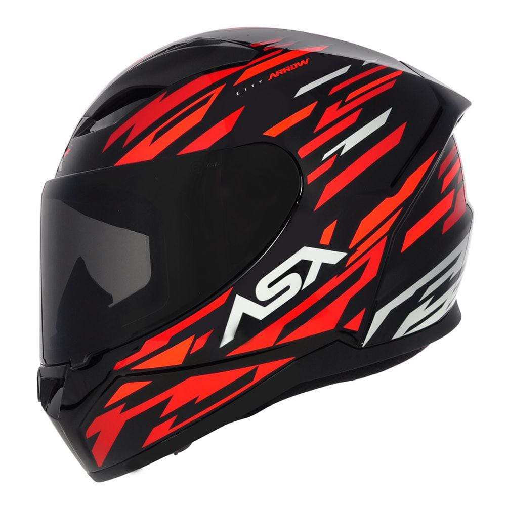 Capacete ASX City Arrow Preto Vermelho e Branco
