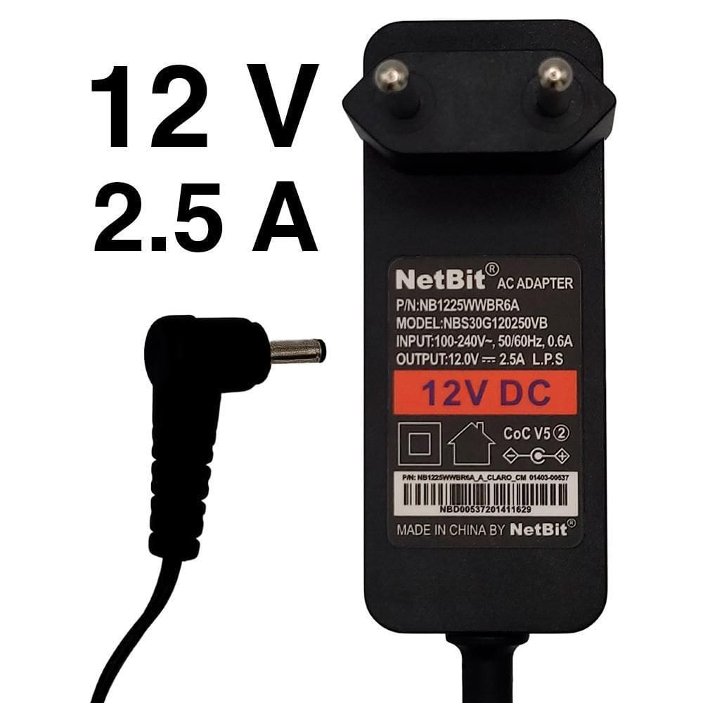 Fonte Notebook Positivo 12V 2.5A Pino Fino 3,5Mmx1,5Mm