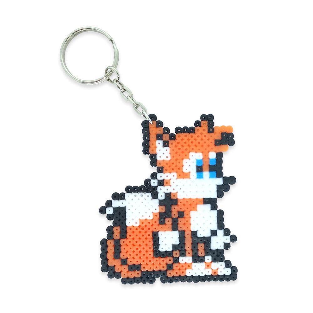 Chaveiro Pixel Art (Hama Bead) Sonic - Tails