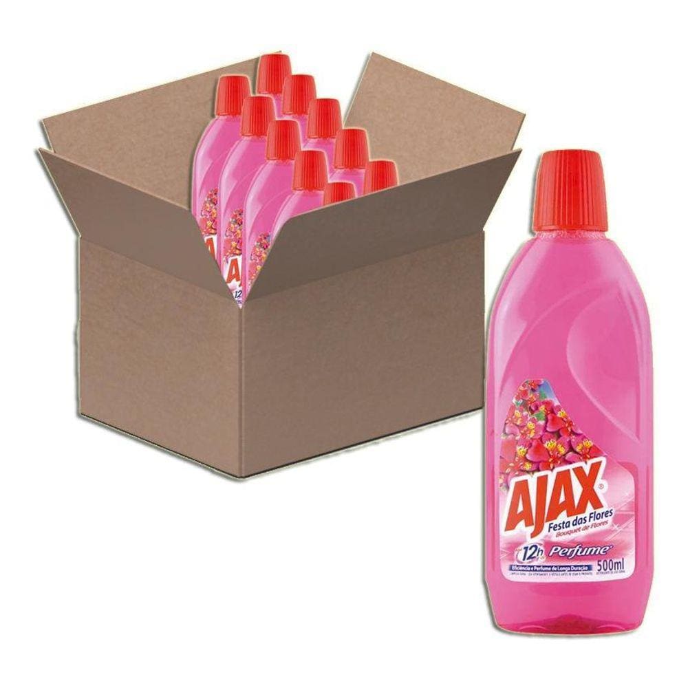 Limpador Ajax Bouquet De Flores 500Ml Kit 10