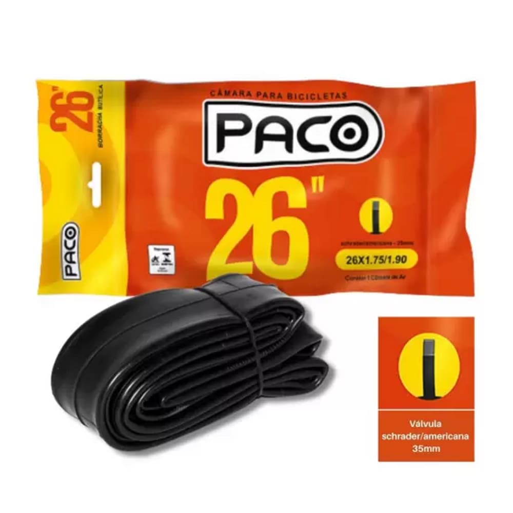 Câmara de Ar Aro 26 Paco 26x1.79/1.90 Bico Grosso