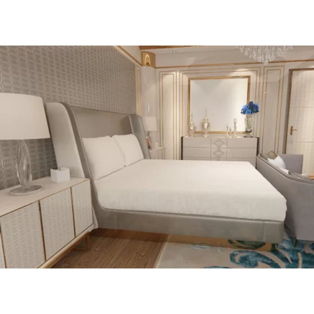 Jogo de Lençol Zono Enxovais Cama Queen 3 Peças Malha 100% Algodão Champanhe