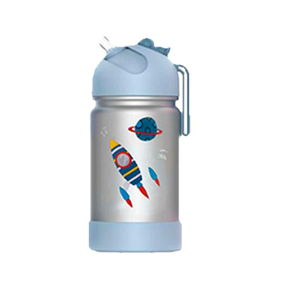 Garrafa Flip Térmica Infantil Espaço com Alça de Silicone - Bup Baby