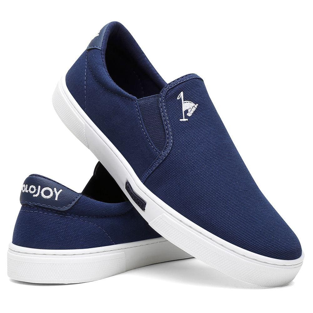Sapatênis Tênis Slip-On Masculino Polo Joy Calce Fácil Azul Marinho