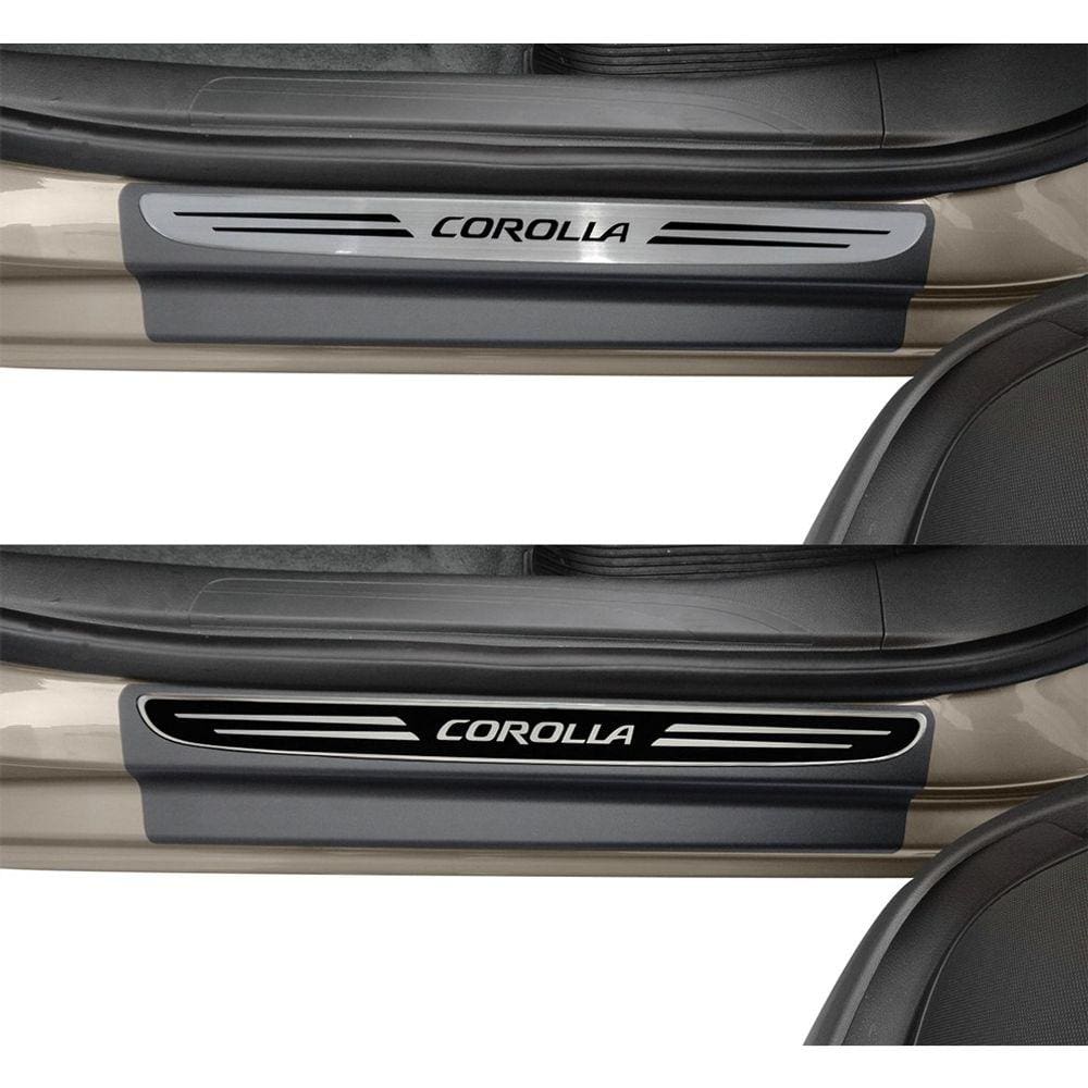 Jogo Soleira Premium Elegance Toyota Corolla 2015 2016 2017 - 4 Portas ( Vinil + Resinada 8 Peças )