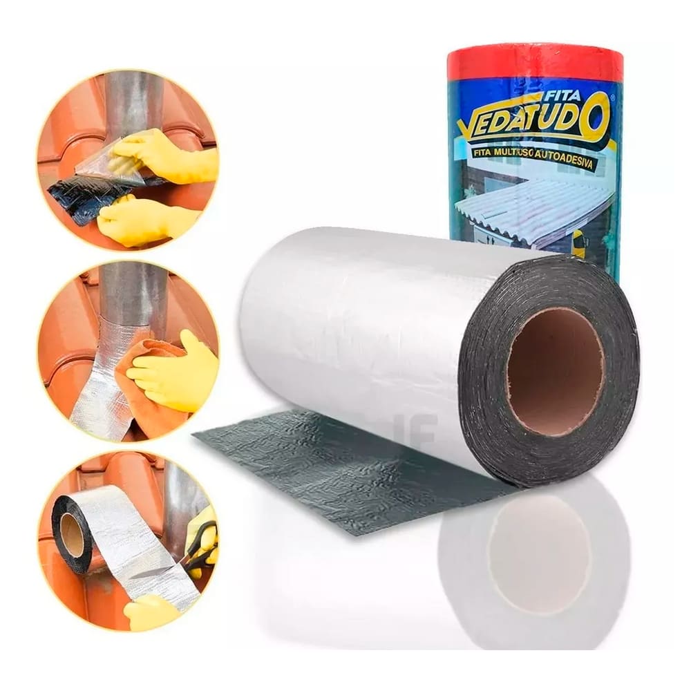 Manta Asfáltica Auto Adesiva Aluminizada - 30cm X 10m