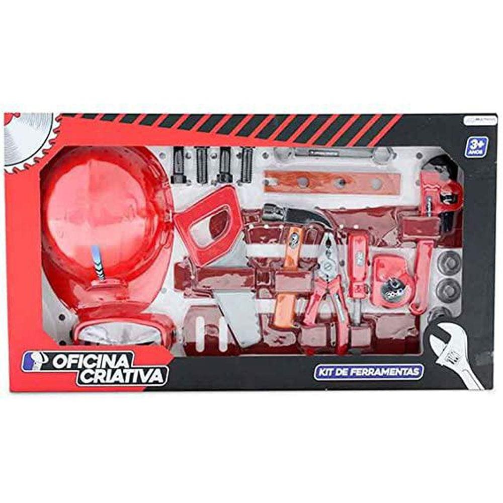 Oficina Kit Ferramenta com Capacete e Acessórios - BR796