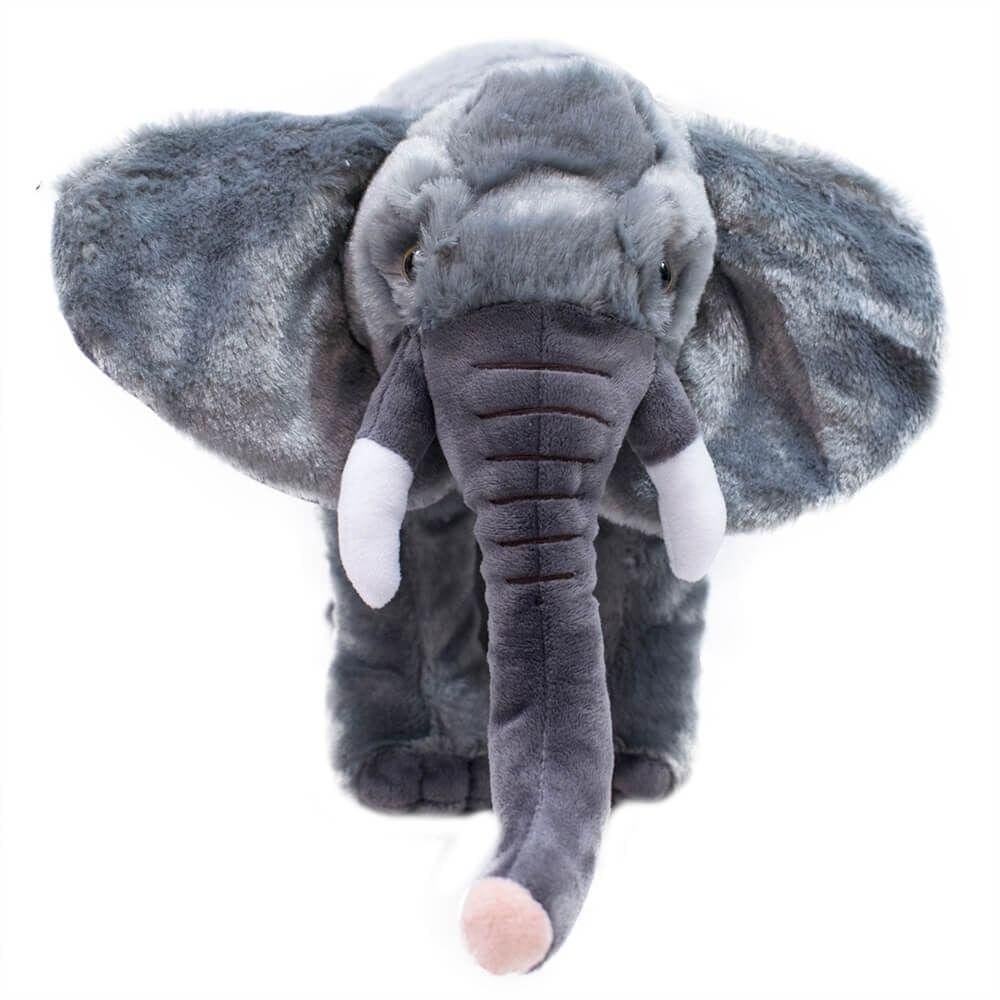 Elefante Cinza Realista 15cm - Pelúcia Enfeite