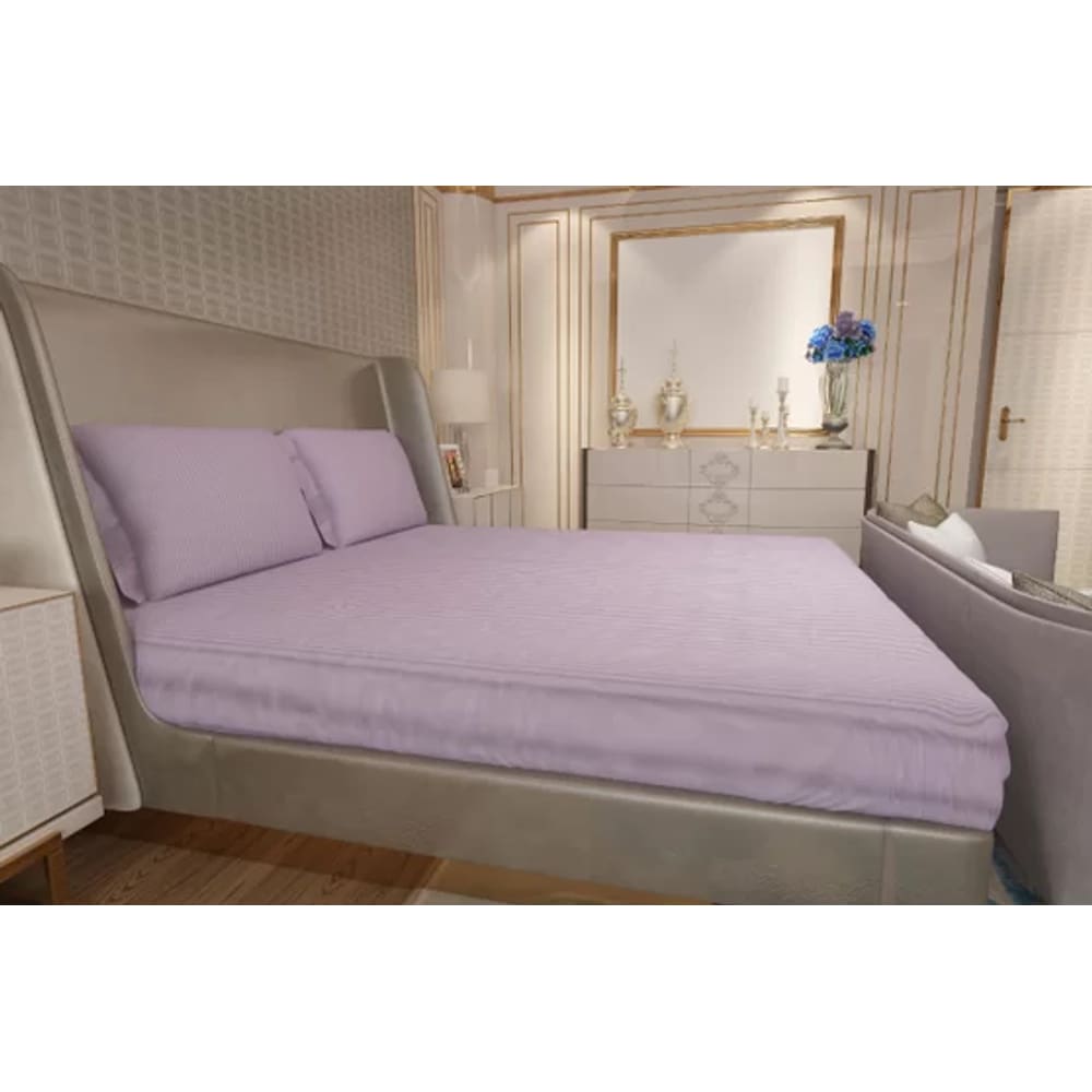 Jogo de Lençol Zono Enxovais Cama King 3 Peças Malha 100% Algodão Ametista