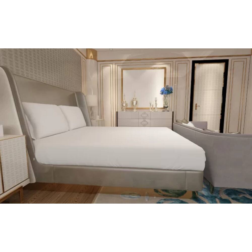 Jogo de Lençol Zono Enxovais Cama King 3 Peças Malha 100% Algodão Smoke