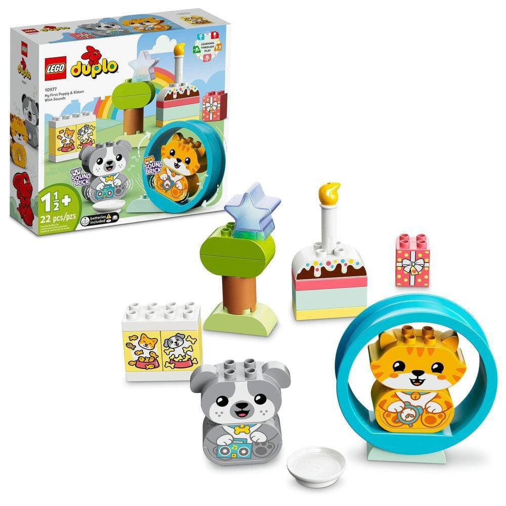 Lego duplo meu primeiro cachorrinho e gatinho com sons (22 peças)