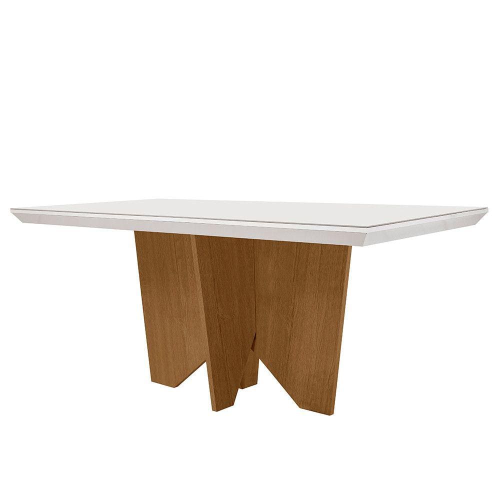 Mesa para Sala de Jantar Evora 180cm Em MDF e Vidro