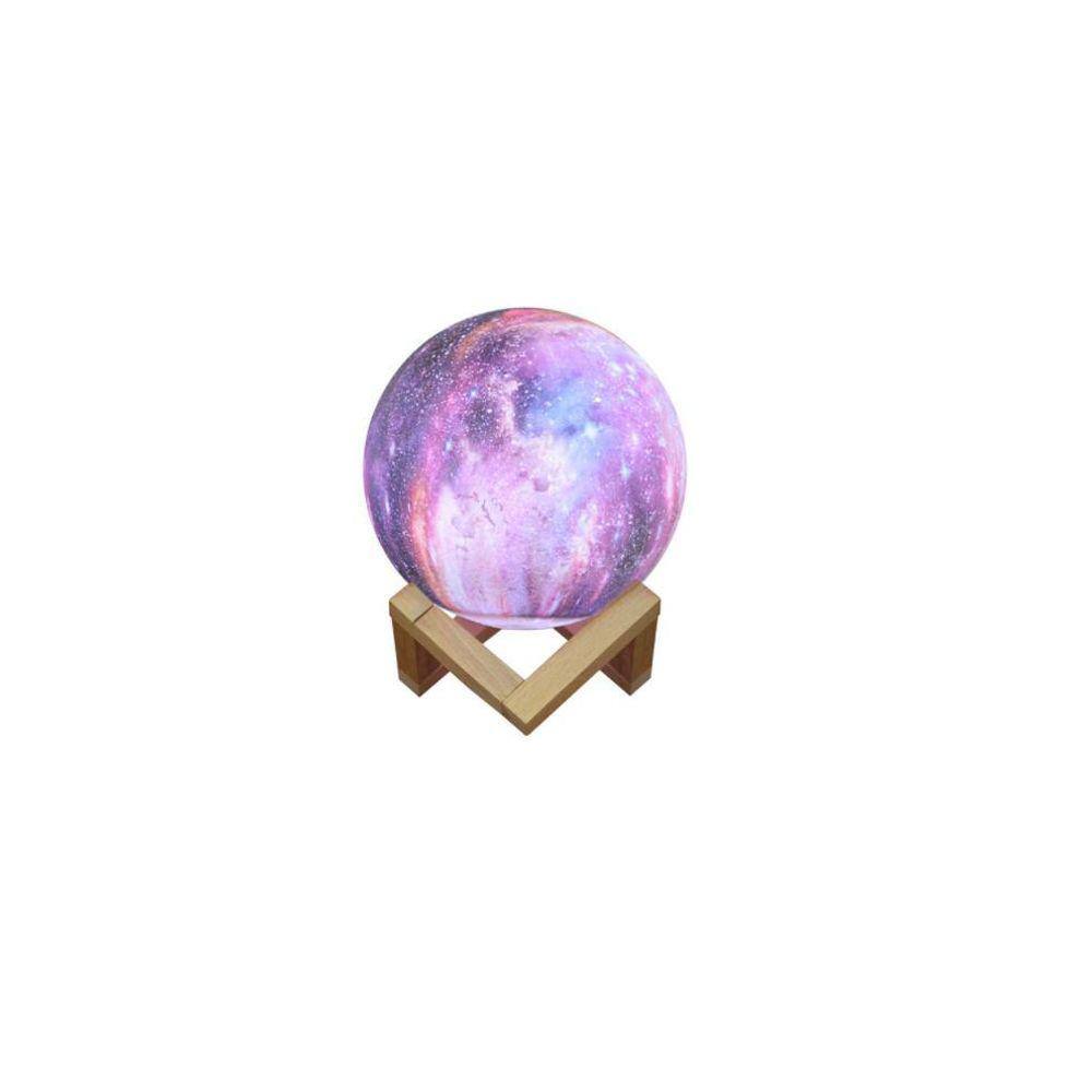 Luminária De Lua 3D Decoração De Mesa Usb Galaxy