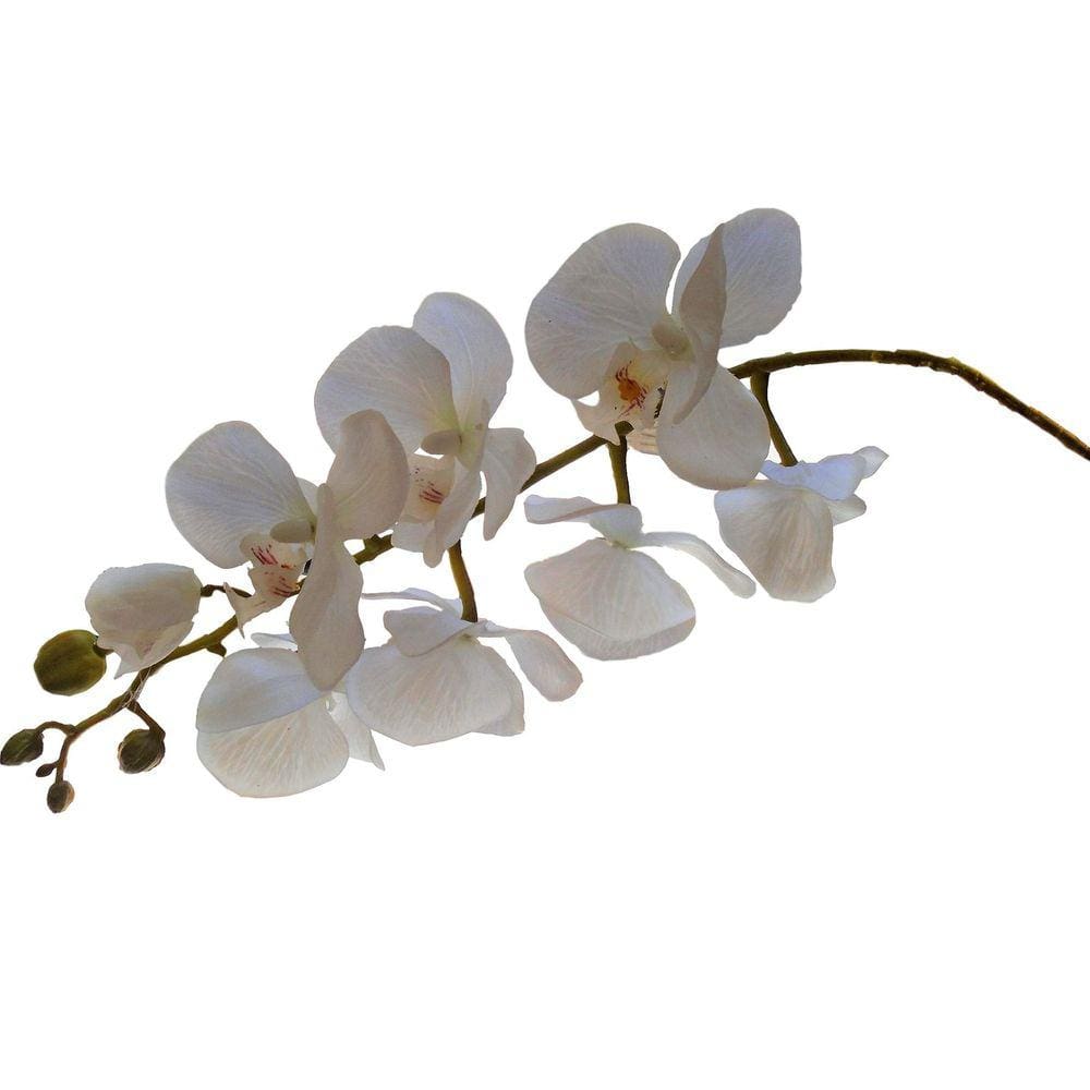 Kit 2 orquideas artificiais Brancas em silicone