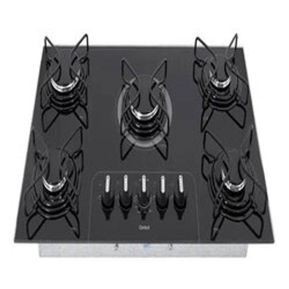 Cooktop 5 Bocas A Gás Bivolt 73x46cm Metal E Vidro - Consul