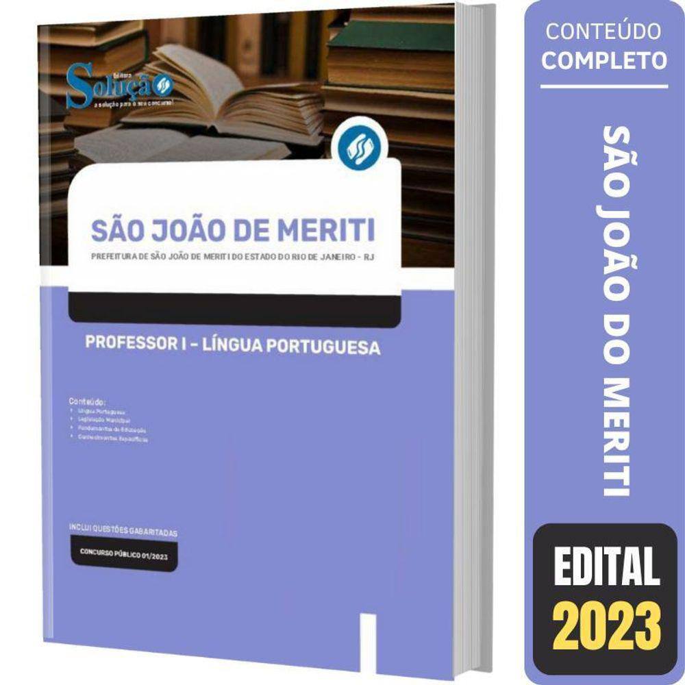 Apostila São João Meriti Rj Professor 1 - Língua Portuguesa