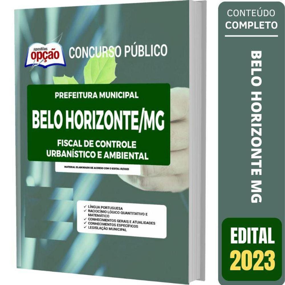 Apostila Belo Horizonte Mg - Fiscal De Controle Urbanístico