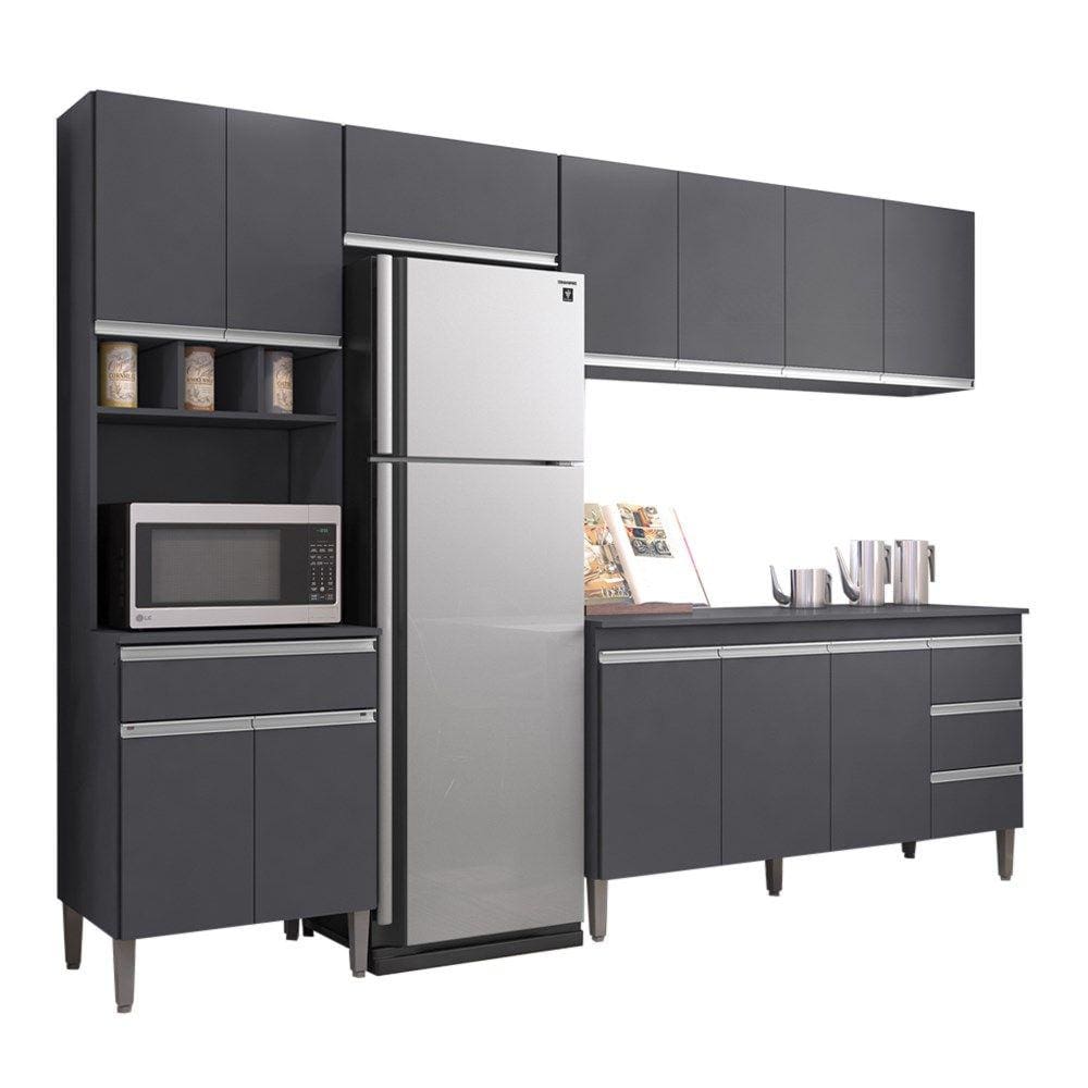 Cozinha Modulada 5 Peças 281 cm Andreia Cinza REAJL