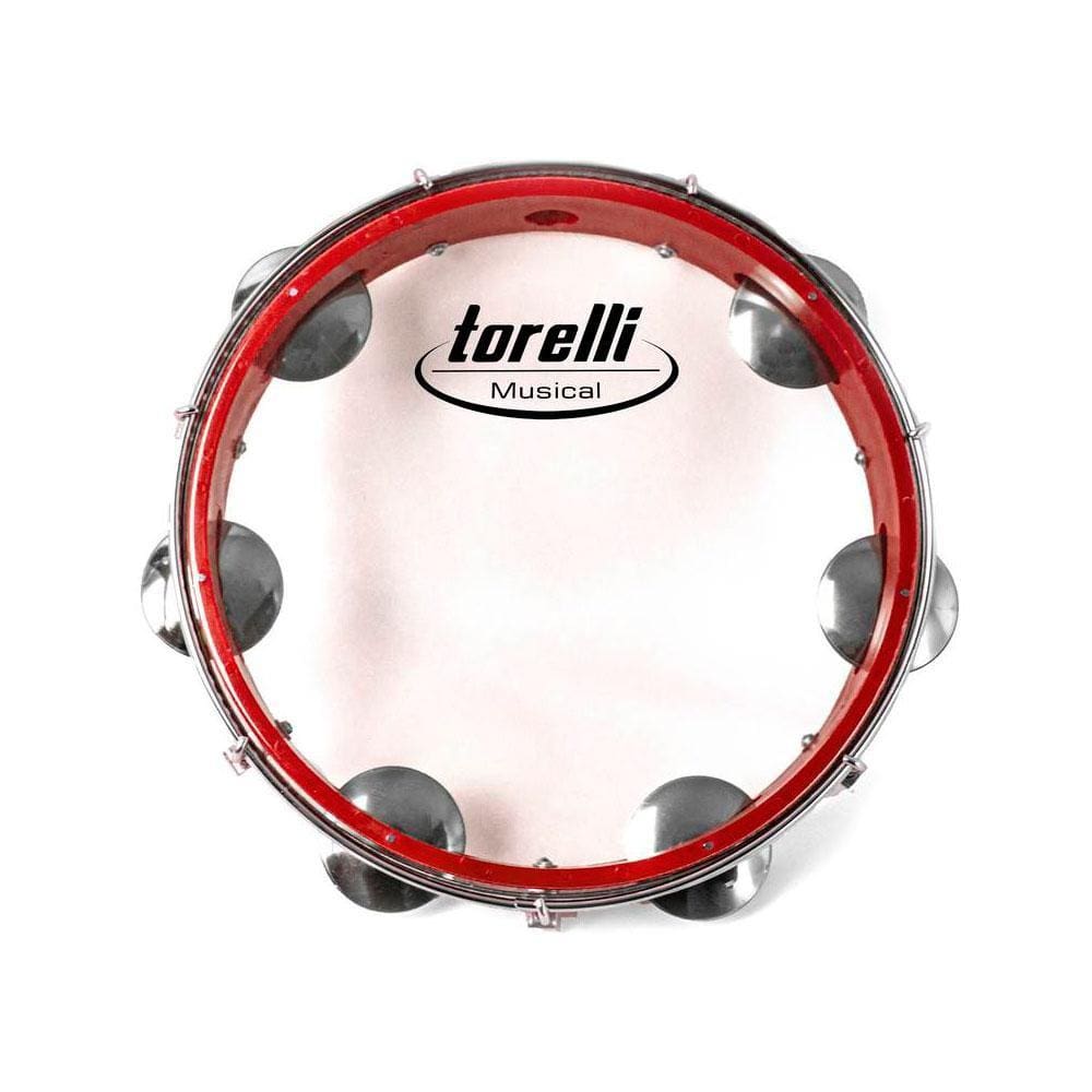 Pandeiro Torelli TP348 Vermelho 10\" Pele Transparente
