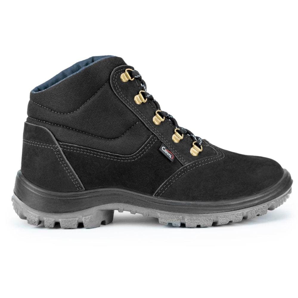 Bota Nobuck Preta 3 Gomos Bico Pvc Numero 40 Crival